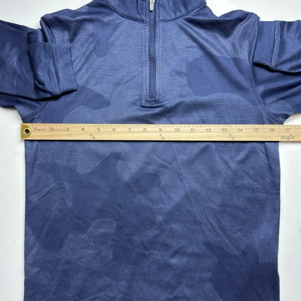 Peter Millar Pullover Boys Large Blue Camo Golf Performance Lightweight 1/4 Zip